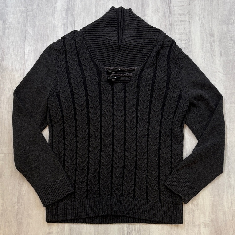 Bar III Charcoal Gray Cable Knit Men's Sweater